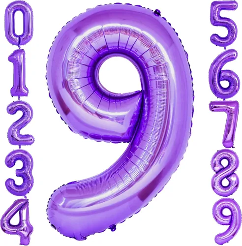 Miniatura 11 de Globo morado de 40 pulgadas con el número 8, globos de helio de Mylar de gran tamaño para fiesta de cumpleaños, boda, aniversario, despedida