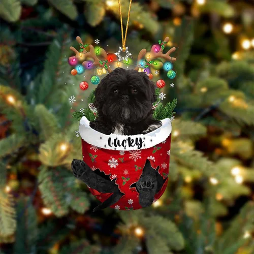 Miniatura 130 de Adorno de Navidad personalizado para perro Airedale Terrier en bolsillo de nieve, adorno para árbol de Navidad, idea de regalo para amantes