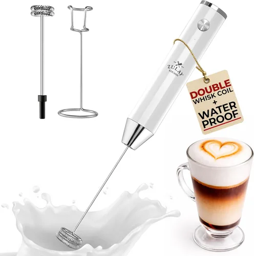 Miniatura 70 de Zulay Kitchen Espumador de leche de mano con pilas Duracell AA – Mezclador eléctrico ultrarrápido y creador de espuma, mezclador de bebidas fácil