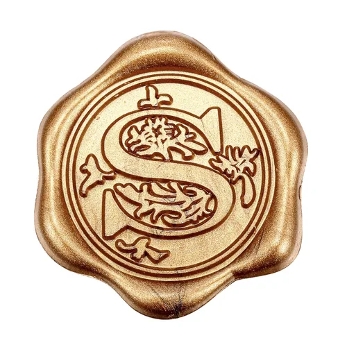 Miniatura 21 de Yoption 50 piezas de pegatinas de sello de cera inicial G, pegatinas de sello autoadhesivas de letra dorada retro antigua para sobres, para bodas