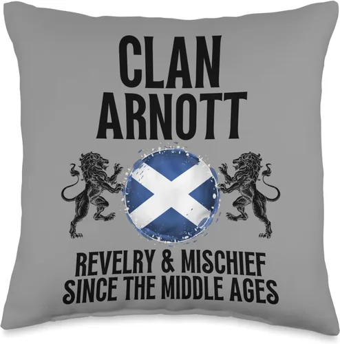 Scotland Clan Gifts For The Arnott Family Arnott Clan Scottish Family Name Scotland Heraldry Throw Pillow, 16x16, Multicolor