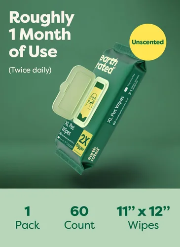 Miniatura 7 de Earth Rated XL - Toallitas para mascotas para perros y gatos, limpieza hipoalergénica y sin perfume de 3 en 1, desodorizante e hidratante extra
