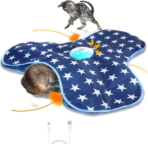 Sofolor Juguete interactivo para gatos, recargable, juguetes de ejercicio para gatos adultos aburridos en interiores, juguete de escondite con