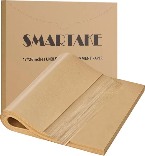 Miniatura 10 de SMARTAKE - 200 hojas de papel pergamino para hornear, 16x24 pulgadas, anti-adherente, pre-cortadas, para hornear, asar, freidora, pan, taza
