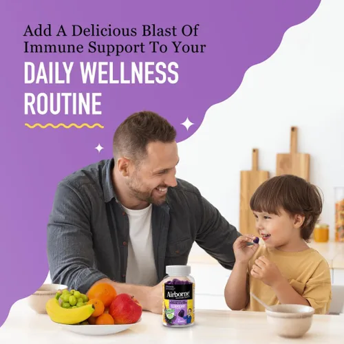 Miniatura 8 de Airborne - Gomitas de saúco + zinc y vitamina C para adultos, suplemento para fortalecer el sistema inmunológico con vitaminas D y zinc