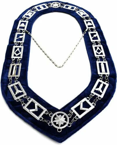 Miniatura 3 de Masonic Regalia Blue Lodge Master Mason + delantal + collar + guantes + estuche- Paquete, Negro