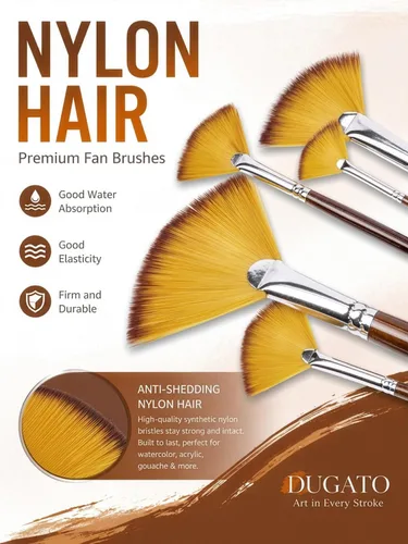 Miniatura 2 de Artist Fan - Juego de 9 pinceles de pintura – Suave pelo de nailon antidesprendimiento de madera mango largo juego de pinceles para pintura acrílica