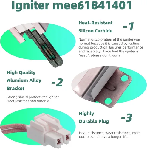 Miniatura 3 de MEE61841401 MEE61841403 MEE63084901 Cocina de gas Encendedor de estufa compatible con hornos y cocinas LG, reemplazo del ignitor PD00001851 1599783
