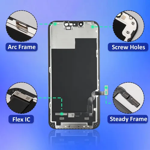 Miniatura 8 de Brinonac Kit de reemplazo de pantalla para iPhone 13, pantalla LCD Full HD Retina de 6.1 pulgadas, conjunto de ensamblaje del digitalizador de Negro