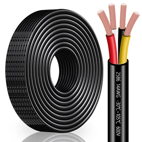 Miniatura 15 de Cable eléctrico calibre 10 con 2 conductores de cobre puro, libres de oxígeno, trenzados, de cloruro de polivinilo, flexible, para tiras