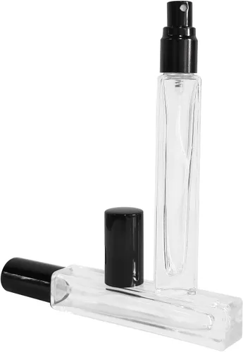 Miniatura 3 de 8 botellas de perfume de 0.3 fl oz, botellas de spray de vidrio rellenables, mini botella de vidrio cuadrada portátil de viaje, pequeña botella