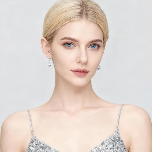 Miniatura 323 de Aretes colgantes de plata de ley con diseño de árbol de la vida, flor, abeja, animales, gato, colibrí, piedra lunar, turquesa, aretes con cierre