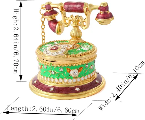 Miniatura 66 de QIFU Caja de baratija pintada a mano con bisagras, regalo único para la familia