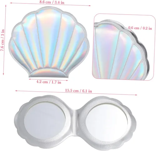 Miniatura 2 de Luxshiny Espejo de bolsillo para mujer, espejo de billetera delgado, plegable, portátil, compacto, de doble cara, plegable para maquillaje ()