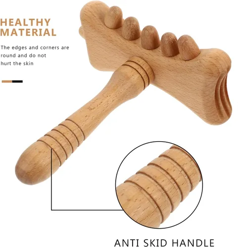 Miniatura 8 de Palo de guasha de haya natural para raspado de cuerpo completo, masaje, activación del punto de activación, superficie agradable a la piel, tabla