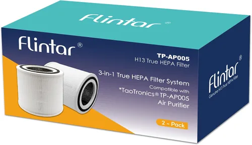 Miniatura 3 de Filtro de repuesto TT-AP005, compatible con purificador de aire TaoTronics TT-AP005, filtración de grado H13 y juego de filtros de carbón activado