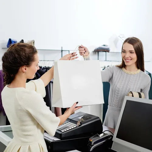 Miniatura 6 de 80 bolsas de papel blanco con asas a granel, de 16 x 6 x 12 pulgadas, bolsas de regalo grandes, bolsas de papel de estraza a granel para boutiques