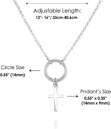 Miniatura 30 de Collar de cruz de oro para mujer, collares con colgante de cruz minimalista, longitud de 16 a 18 pulgadas, joyería cristiana hecha a mano, regalo