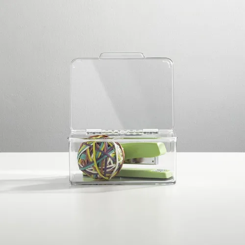 Miniatura 3 de mDesign Organizador de escritorio de plástico para el hogar y la oficina