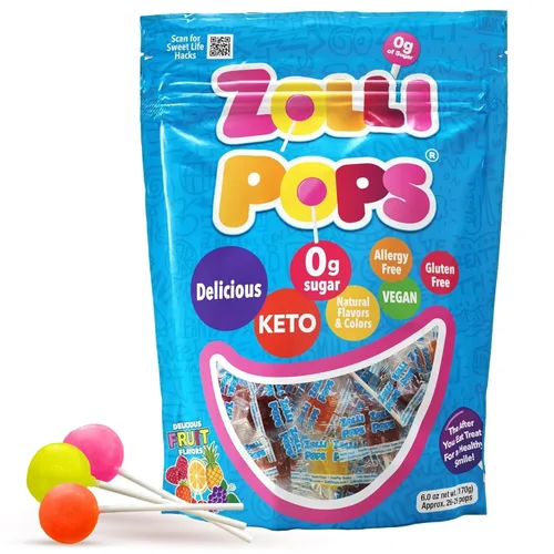 Miniatura 13 de Zollipops Clean Teeth Pops - Caramelos sin azúcar con xilitol, paletas sin colorantes, aptos para dieta keto y diabética, golosinas aprobadas por