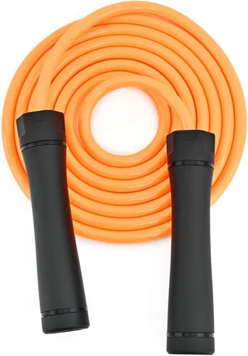 Weighted Jump Rope, 1LB Tangle-Free Ball Bearing Rapid Speed Skipping Rope for Men Women, Adjustable 9mm Cotton & PVC Rope with Alum Handle for