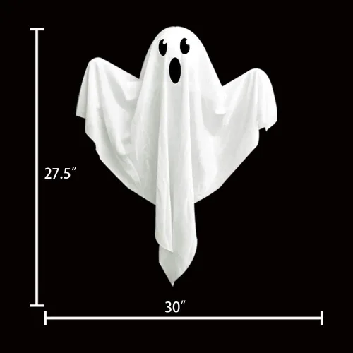 Miniatura 3 de Paquete de 4 fantasmas colgantes de Halloween con luces LED, decoraciones de fantasmas iluminados de 27.5 pulgadas para interiores y exteriores