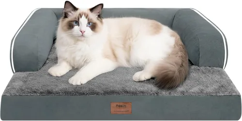 Miniatura 104 de Cama ortopédica impermeable para perros pequeños, cama para perros de tamaño mediano, cómoda cama para mascotas y gatos con lados, funda extraíble