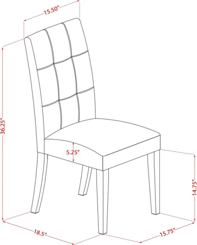 Miniatura 12 de East West Furniture ANAS3-AWA-08 Juego de mesa de comedor de cocina de 3 piezas contiene una mesa moderna y 2 sillas de comedor tapizadas de tela