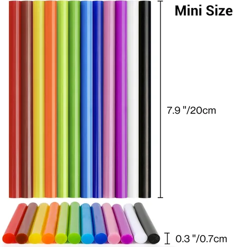 Miniatura 2 de ENPOINT Barras de pegamento caliente de colores, 8 pulgadas de largo x 0.27 pulgadas de diámetro para pistola de pegamento caliente, varillas