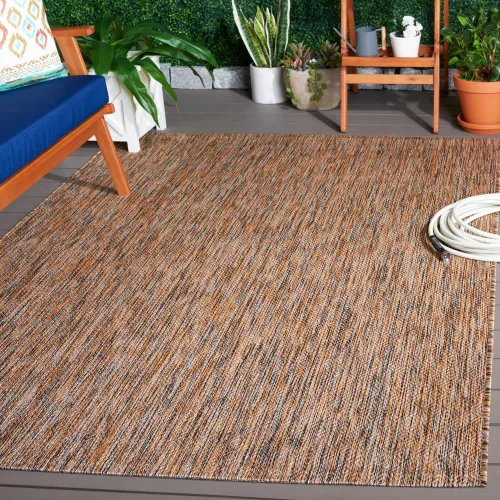 Miniatura 44 de SAFAVIEH Courtyard Collection CY8520 - Alfombra decorativa sólida para interiores y exteriores, impermeable, fácil limpieza, 2 x 3 pies 7 pulgadas