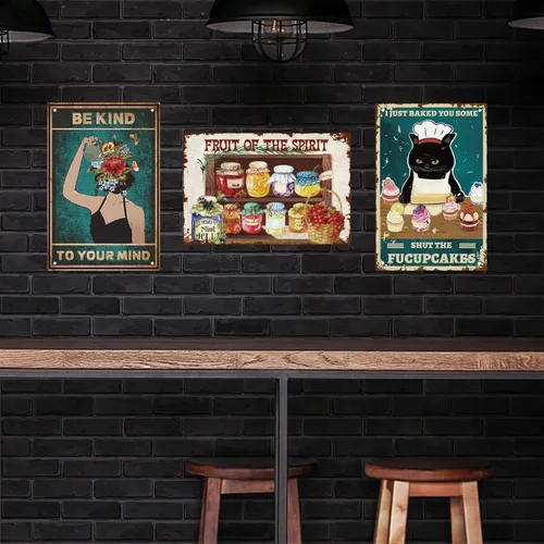 Miniatura 5 de SUPERDANT Cartel de metal vintage conservado de frutas enlatadas Fruit of the Spirit Vintage divertido arte de pared placa de metal retro dormitorio