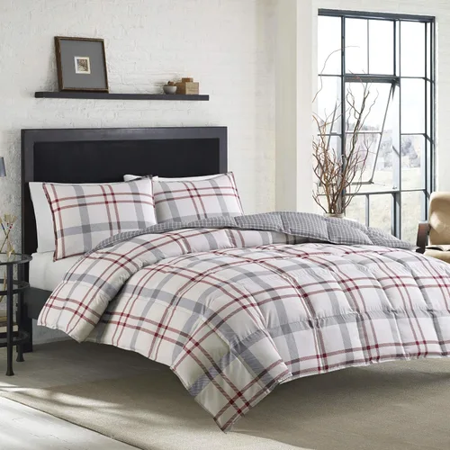 Miniatura 14 de Eddie Bauer - Juego de funda de edredón tamaño Queen, ropa de cama reversible de algodón con fundas a juego, elegante decoración del hogar
