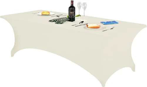 Miniatura 42 de FORLIFE - Funda de mesa de elastano, mantel ajustado de 4 pies para mesas rectangulares, funda elástica para patio, universal para bodas, banquetes