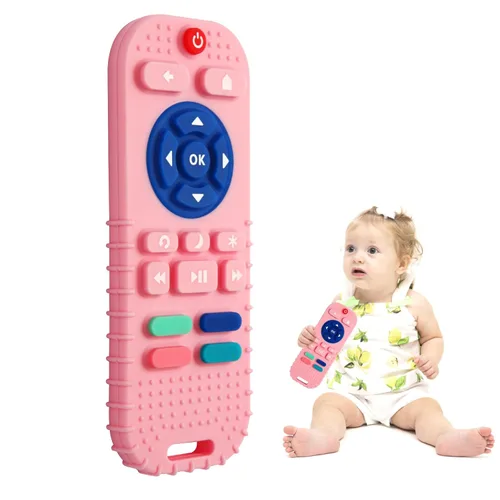 Miniatura 9 de Juguetes de dentición de silicona Hooku para bebés de 0 a 6 meses, mordedores para bebés de 6 a 12 meses, mordedor remoto para bebé, juguetes