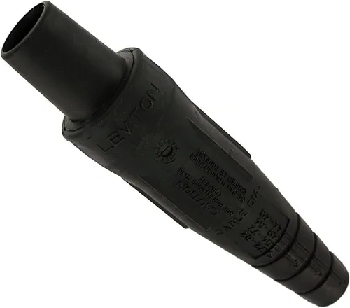 Leviton Nariz cónica serie 16, enchufe hembra, contacto y aislador, conector tipo leva con terminación de tornillo de doble ajuste, 16D31-UE, negro