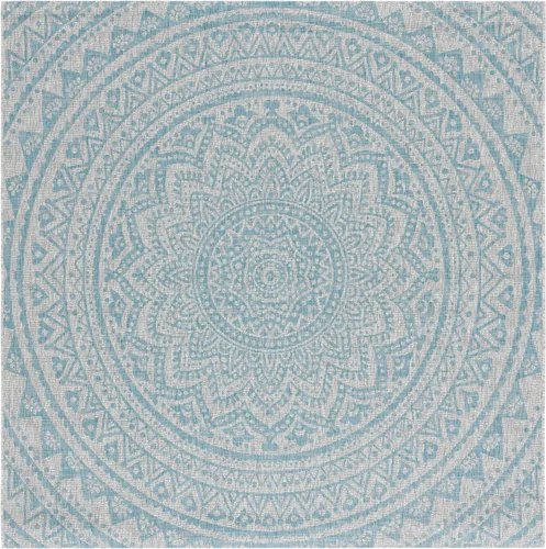 Miniatura 145 de SAFAVIEH Alfombra lavable para exteriores, colección Courtyard - Pasillo de 2.3 x 8 pies, color beige claro y marrón claro, no desprende pelusa