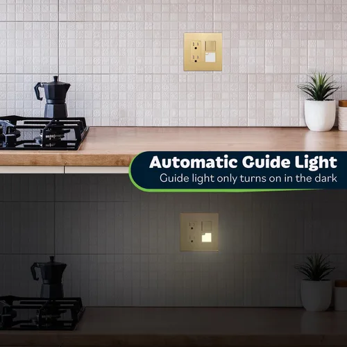 Miniatura 3 de TOPGREENER Interruptor decorador de 3 vías con luz guía, dorado
