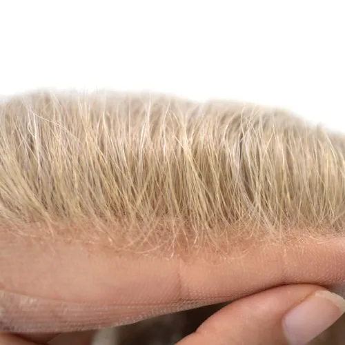 Miniatura 4 de Sistema de cabello para hombres, pieza de cabello humano real, tupé para hombres, encaje suizo para hombre, nudo blanqueado para hombre, tupé