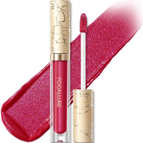 Miniatura 8 de FOCALLURE Lápiz labial líquido metálico, brillo de labios no pegajoso, color de labios de alto impacto con resistencia a la transferencia, BR01