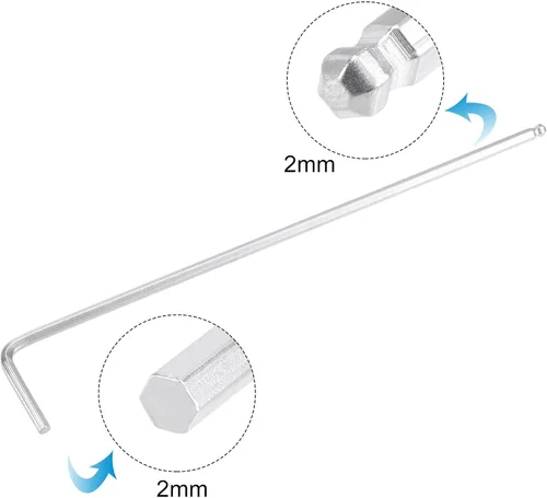 Miniatura 3 de uxcell Llave de llave hexagonal de extremo de bola de 0.079 in, herramienta de reparación CR-V de brazo largo en forma de L Tono plateado