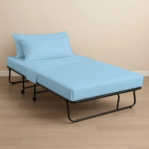 Miniatura 10 de Juego de sábanas bajeras de 4 piezas de 33 x 75 pulgadas, 100 % algodón, perfecto para cama de matrimonio estrecho, cama de campamento, cuna de Lino
