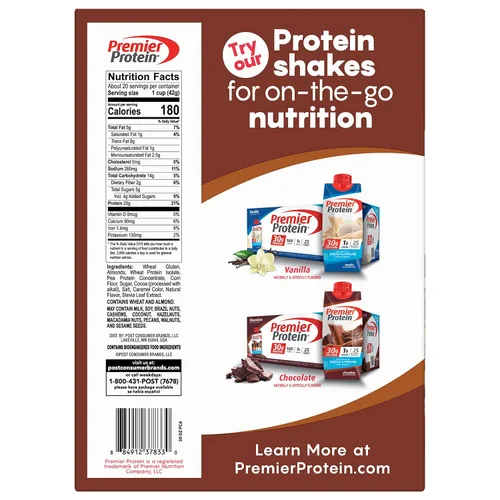 Miniatura 3 de Post Premier Protein Cereal de almendras de chocolate, cereal de desayuno rico en proteínas o aperitivo hecho con almendras reales, 30 onzas – 1