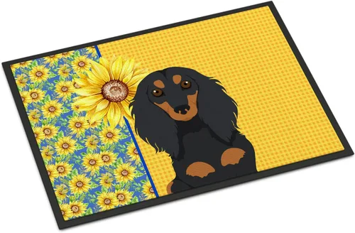 Miniatura 56 de Caroline's Treasures WDK5313MAT Airedale Terrier - Tapete para puerta delantera de 18 x 27 pulgadas, diseño de girasoles de verano, para entrada