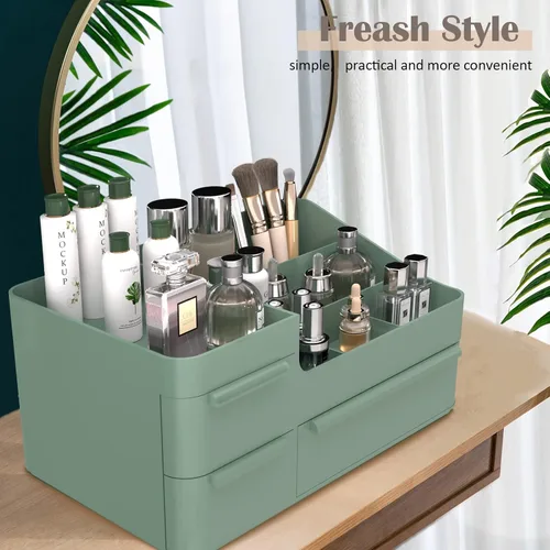 Miniatura 6 de CHANCETSUI Organizador de maquillaje, juego organizador de cajones apilables, bandejas organizadoras de escritorio de baño y encimera de tocador
