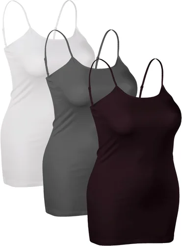 Miniatura 221 de Emmalise Camisola larga casual básica para mujer, con tirantes ajustables, top en capas