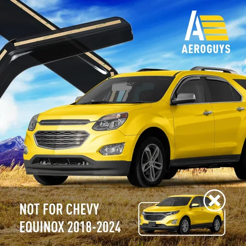 Miniatura 3 de Deflectores de ventana extra duraderos en el canal, viseras de ventana, protectores de lluvia aptos para Chevrolet (Chevy) Equinox 2010-2017