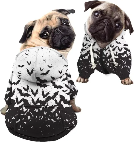 Miniatura 17 de Howilath Disfraz de Halloween de hueso de perro, sudadera con capucha de esqueleto para perro, ropa para mascotas, ropa con cremallera de calavera