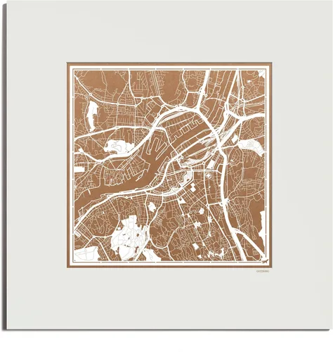 Miniatura 160 de O3 Design Studio Mapa de corte de papel Madrid negro mate de 20 x 20 pulgadas