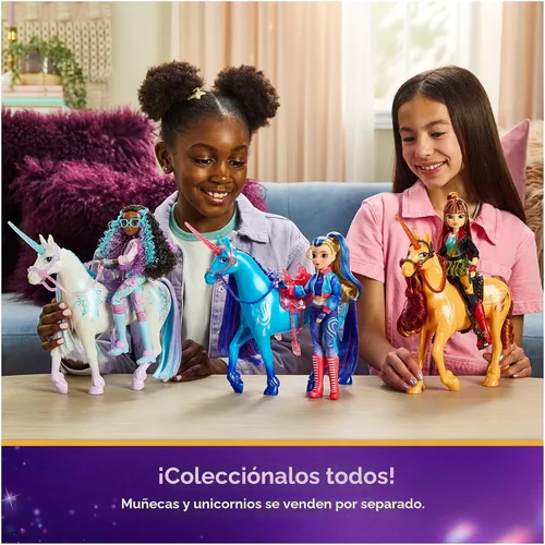 Miniatura 7 de Unicorn Academy, Muñeca Ava Power of Friendship con figura de peluche y 7 modas, 9.5 pulgadas, muñecas y juguetes de unicornio, regalos y rellenos