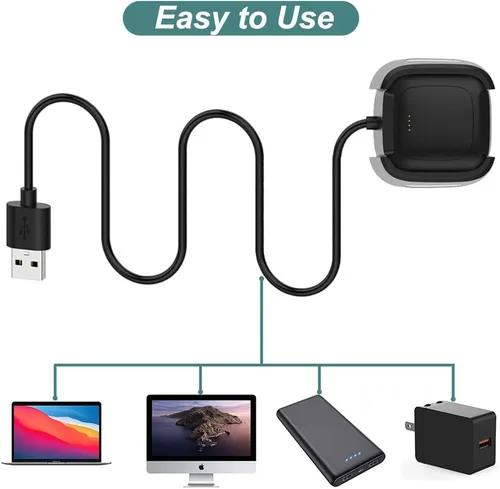 Miniatura 6 de Cargador para Fitbit Versa 2, cable de carga de repuesto con cable USB de 3.3 pies para reloj inteligente Versa2